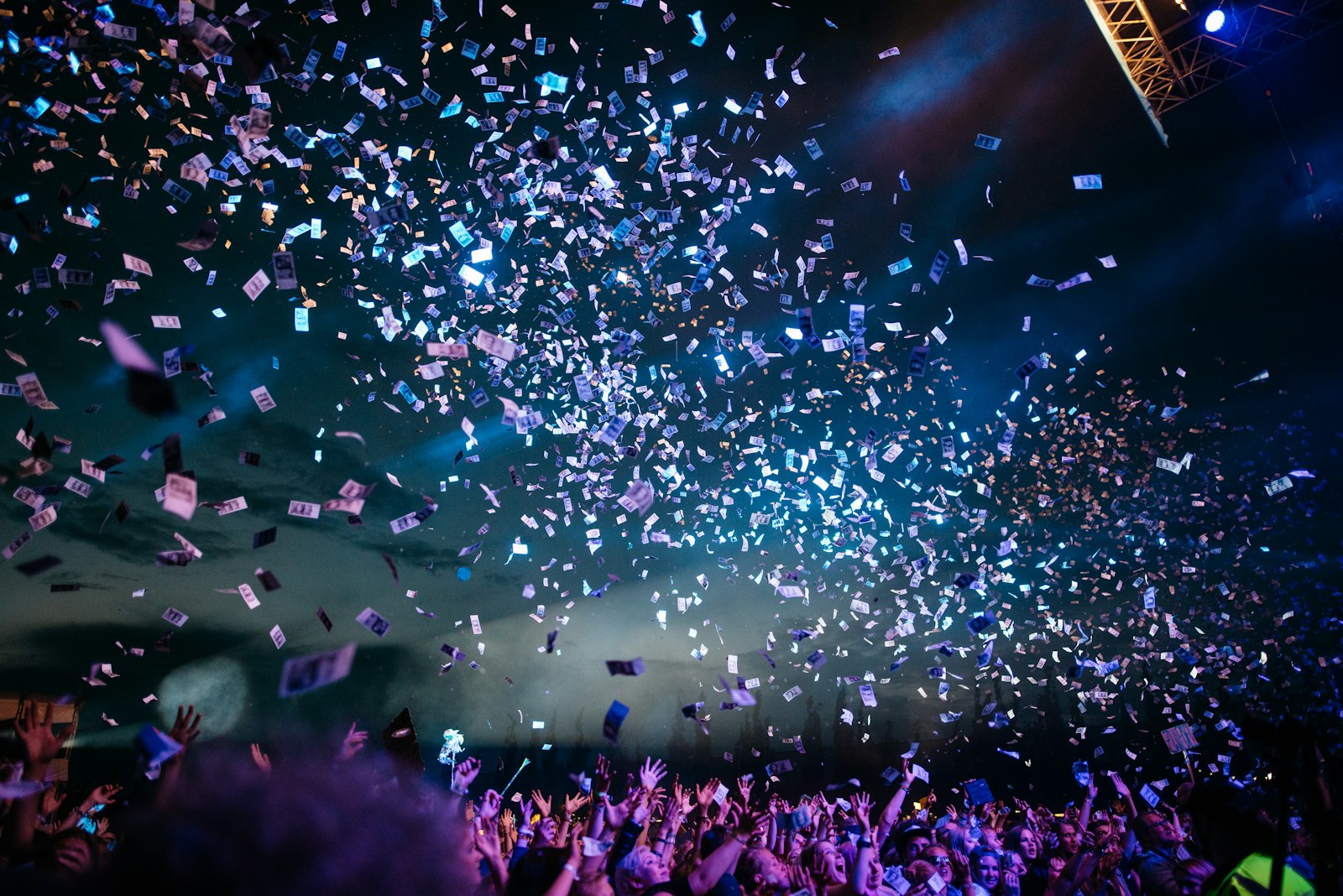 Audience at a live music and lights event